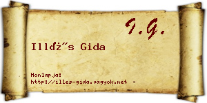 Illés Gida névjegykártya